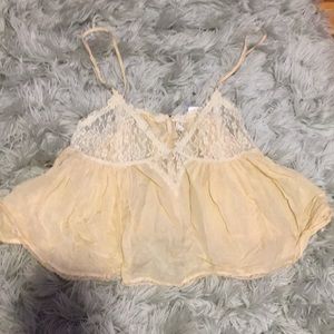 Intimately Free People Cream Cami Sweet Lace Top